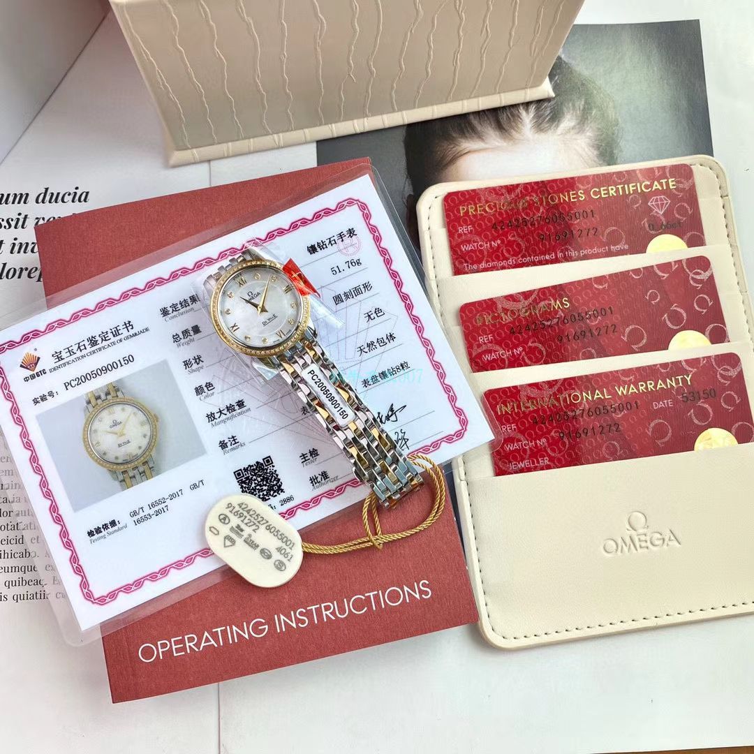 渠道原单真钻OMEGA碟飞女表424.25.27.60.52.001 wrist watch (蝶舞) / M701