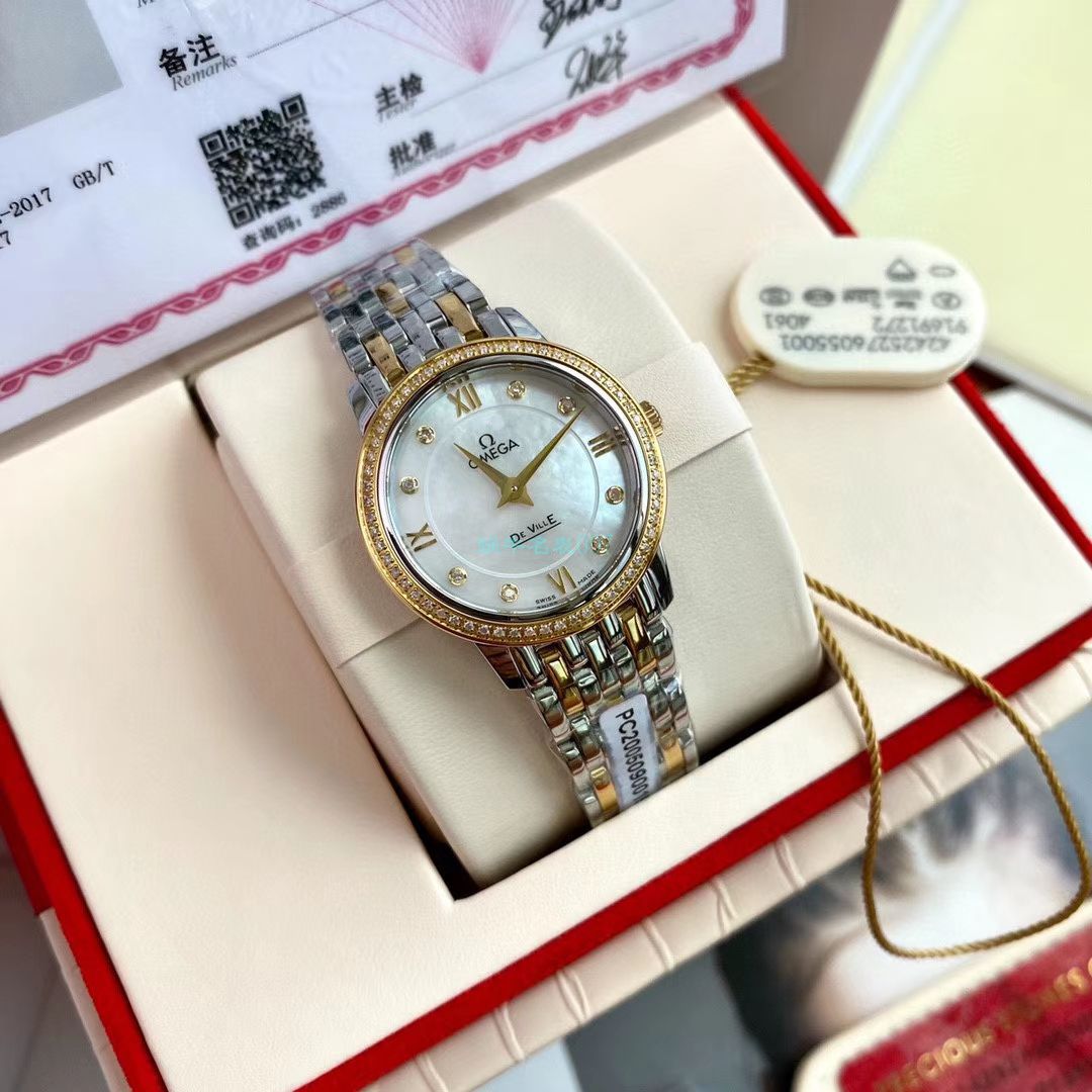 渠道原单真钻OMEGA碟飞女表424.25.27.60.52.001 wrist watch (蝶舞) / M701