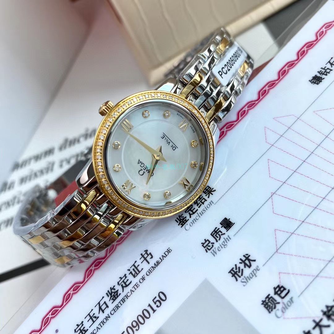 渠道原单真钻OMEGA碟飞女表424.25.27.60.52.001 wrist watch (蝶舞) / M701