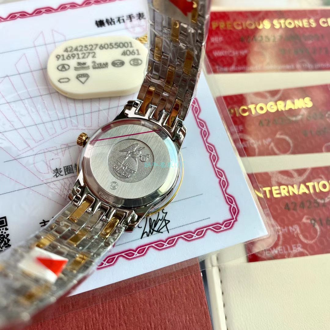 渠道原单真钻OMEGA碟飞女表424.25.27.60.52.001 wrist watch (蝶舞) / M701