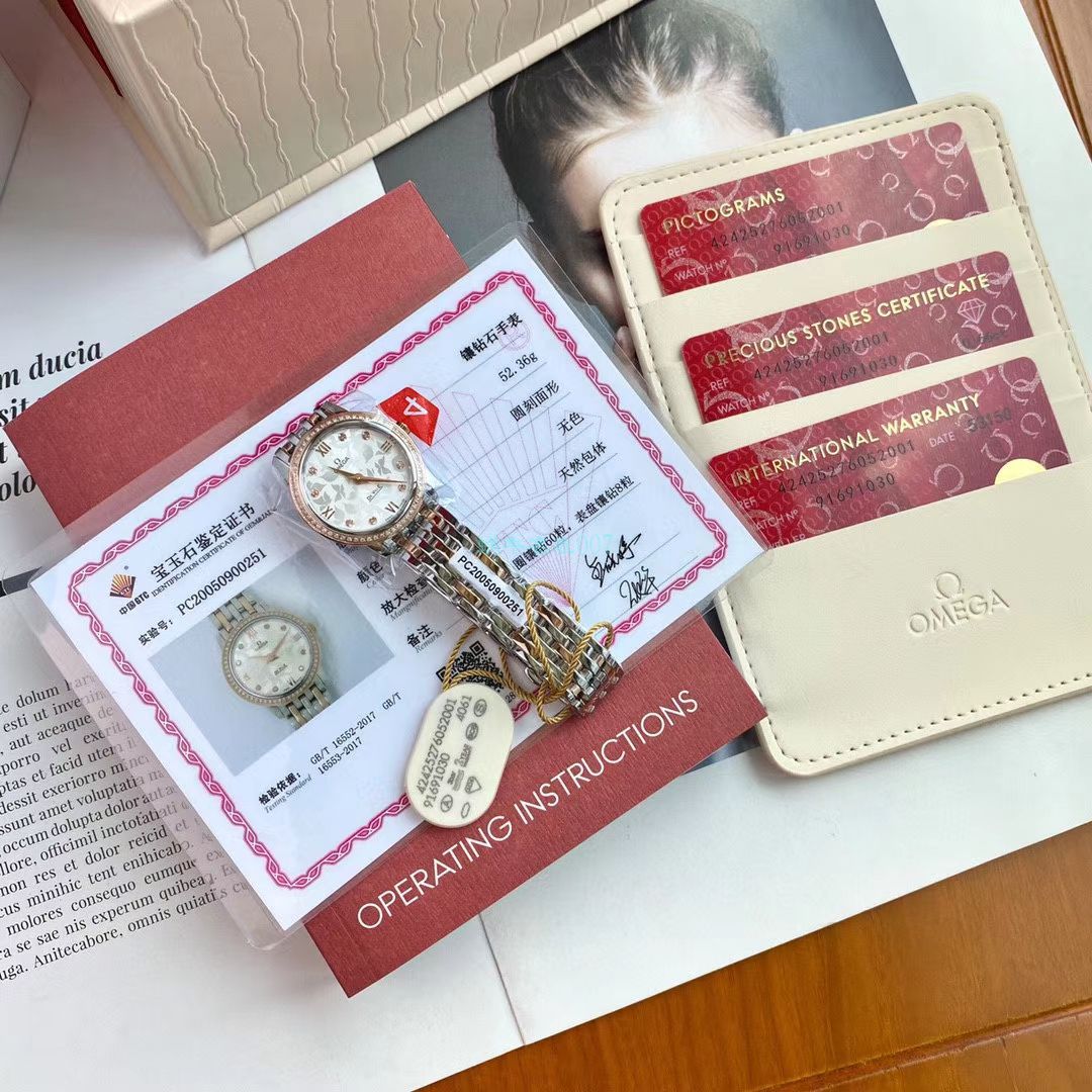 渠道原单真钻OMEGA碟飞女表424.25.27.60.52.001 wrist watch (蝶舞) / M701