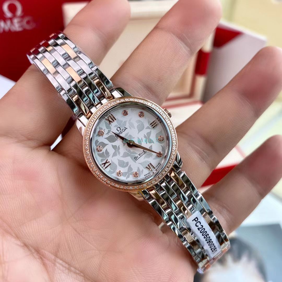 渠道原单真钻OMEGA碟飞女表424.25.27.60.52.001 wrist watch (蝶舞) / M701