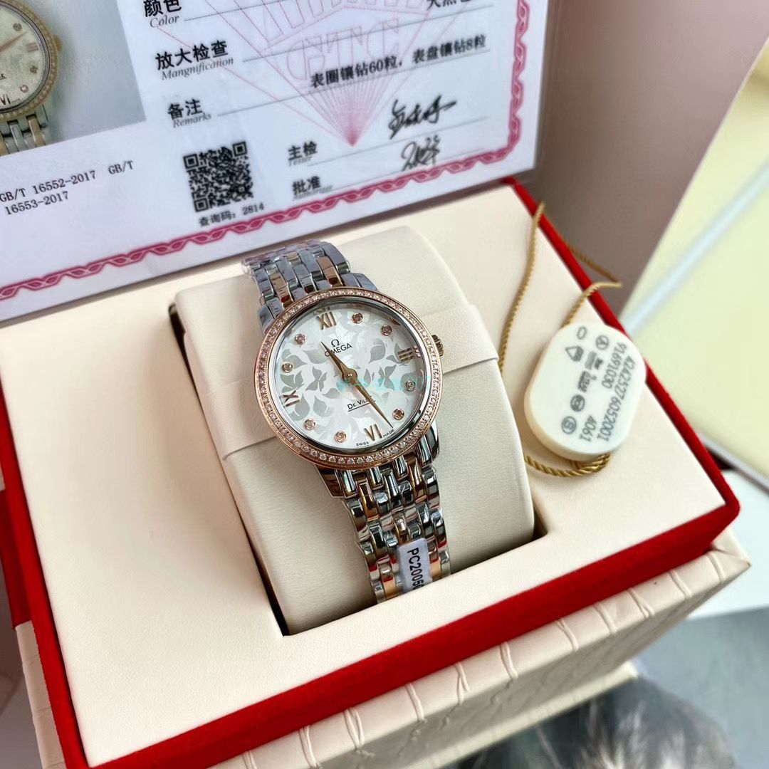 渠道原单真钻OMEGA碟飞女表424.25.27.60.52.001 wrist watch (蝶舞) / M701