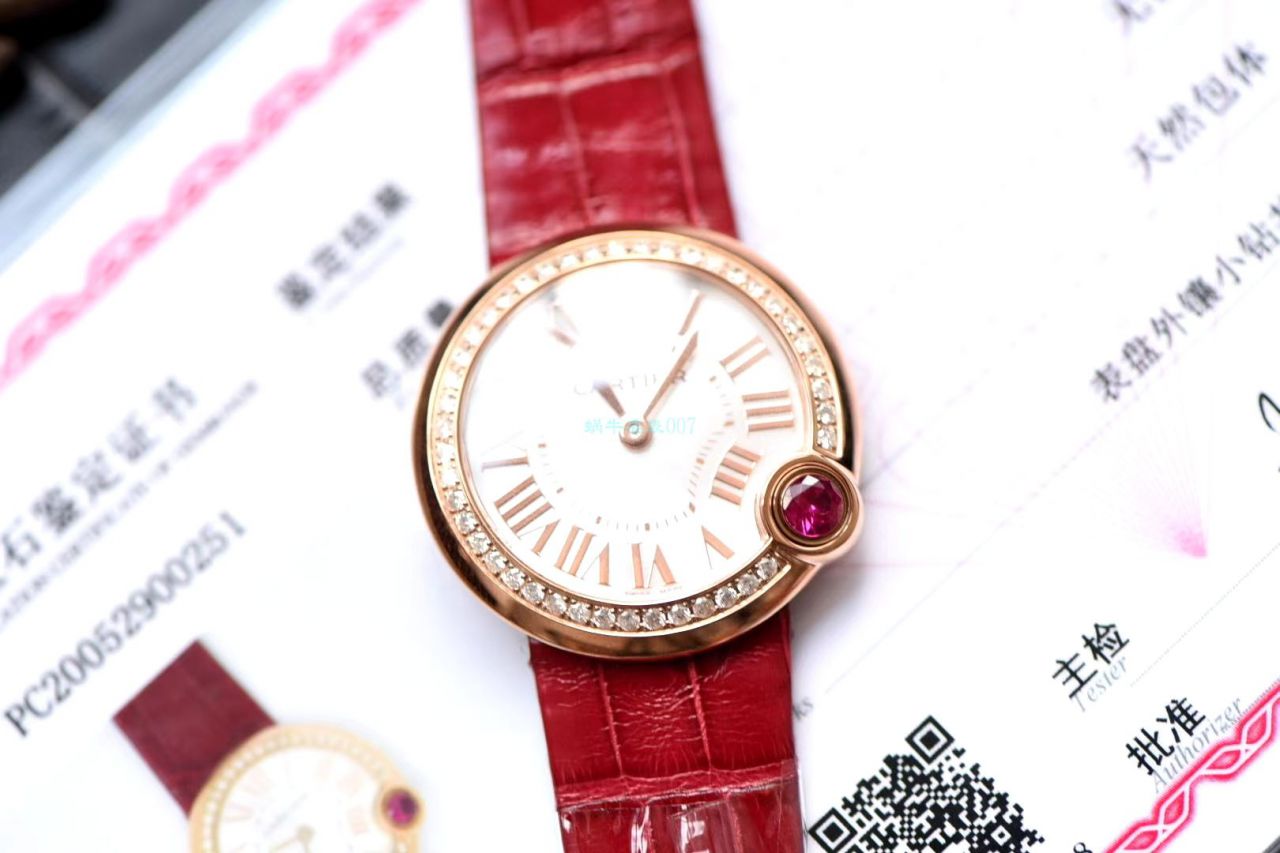高端 copy customized 真钻女表 Cartier  蓝气球系列Ballon Blanc de  Cartier  wrist watch  wrist watch (新春特别款) / K283