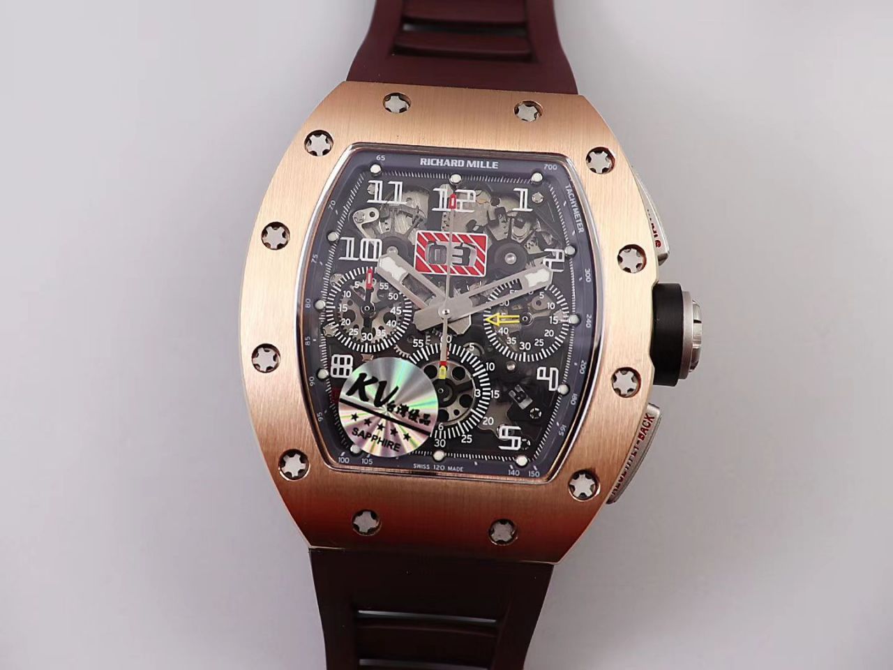 KV Factory 全新RICHARD MILLE复刻理查德米尔RM 11-03钛钢款 wrist watch  / KV01103H