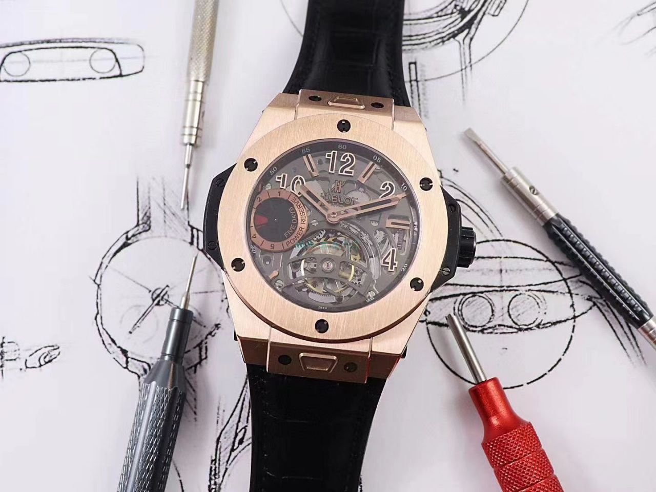 MJ Factory 高仿 hublot BIG BANG Tourbillon 手表405.MX.0138.RX，405.OX.0138.LR，405.CI.0110.RX wrist watch  / YB097