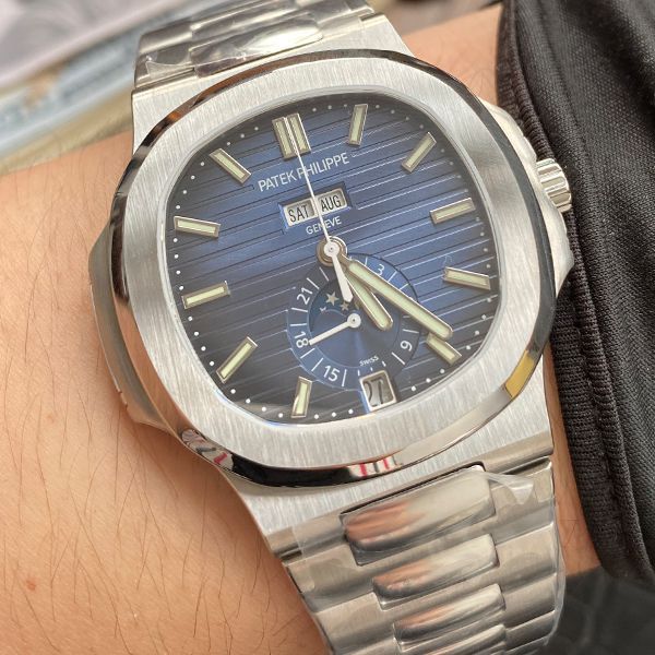 评测V9 Factory 真月相 PATEK PHILIPPE  Nautilus 高精仿手表5726/1A-014 wrist watch 