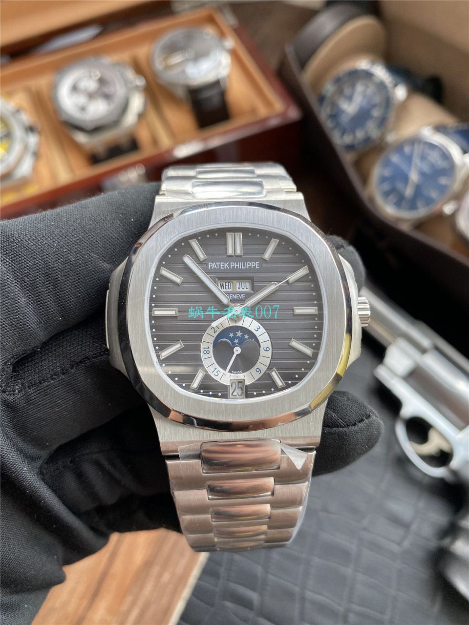 评测V9 Factory 真月相高仿手表 PATEK PHILIPPE  Nautilus 5726/1A-010 wrist watch  / BD310