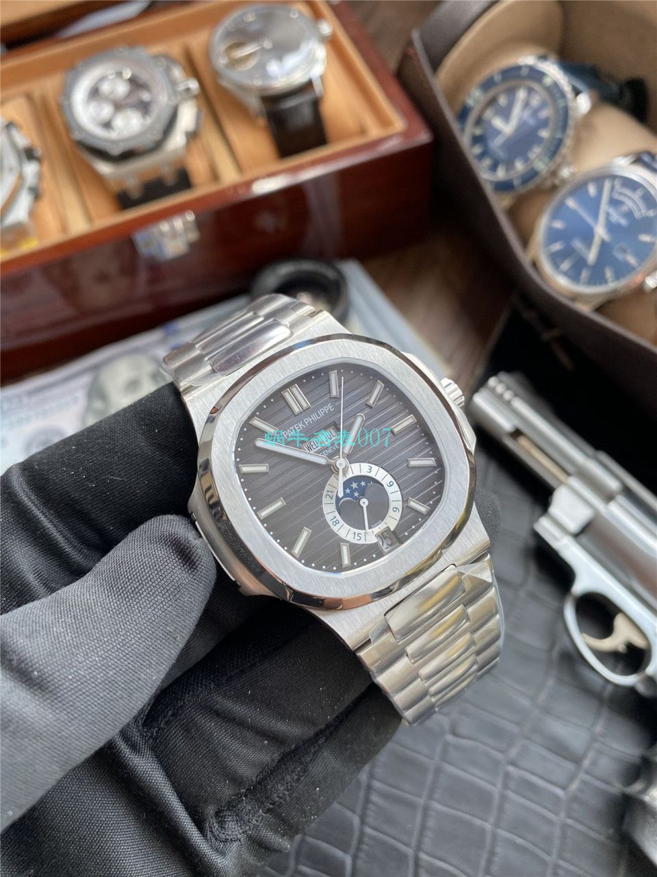 评测V9 Factory 真月相高仿手表 PATEK PHILIPPE  Nautilus 5726/1A-010 wrist watch  / BD310