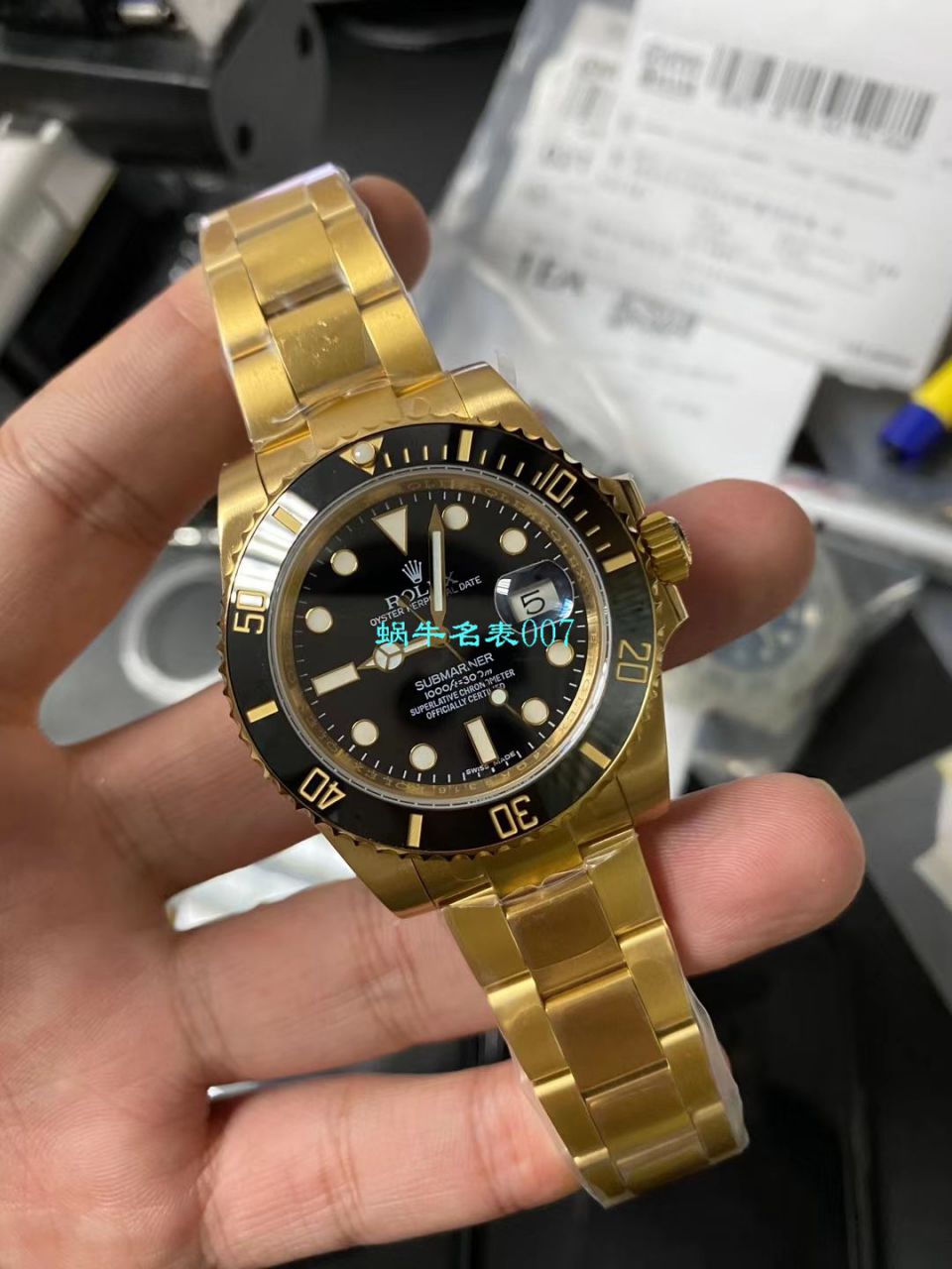 【VR一比一超A高仿手表土豪全18K包金 Submariner ～】 Rolex  Submariner 型系列116618LN-97208 黑盘 wrist watch  / R258