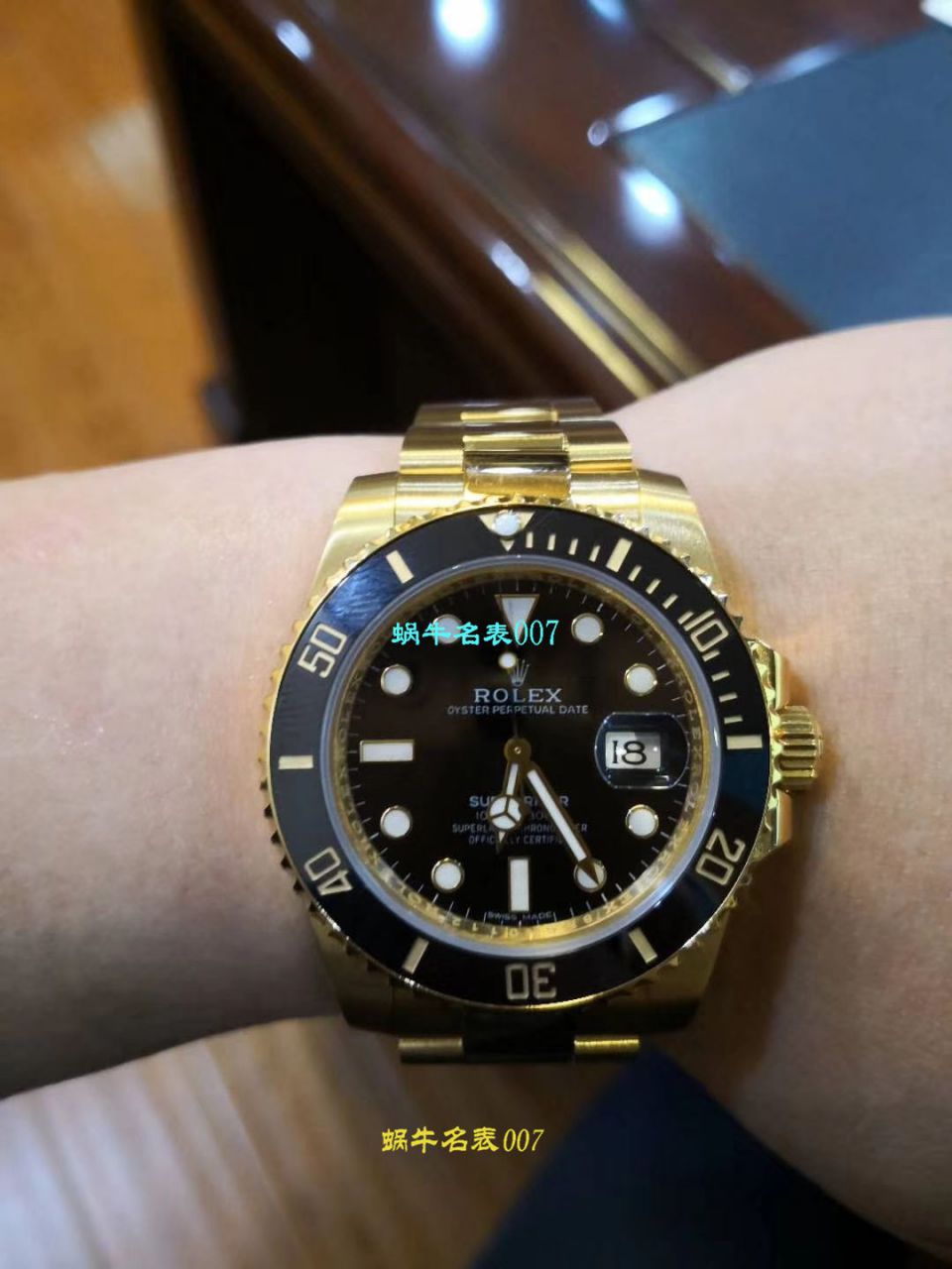【VR一比一超A高仿手表土豪全18K包金 Submariner ～】 Rolex  Submariner 型系列116618LN-97208 黑盘 wrist watch  / R258