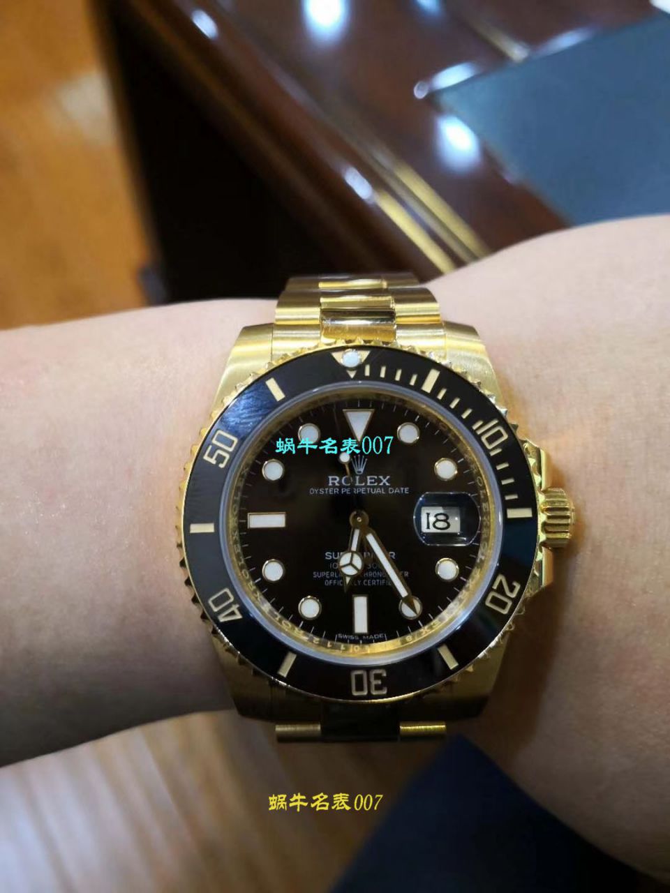 【VR一比一超A高仿手表土豪全18K包金 Submariner ～】 Rolex  Submariner 型系列116618LN-97208 黑盘 wrist watch  / R258