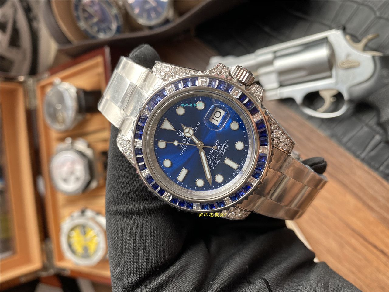 独家【 copy customized 真钻蓝水鬼罗志祥同款】 Rolex  top 复刻高仿 Submariner 型116619LB-97209手表 / R620