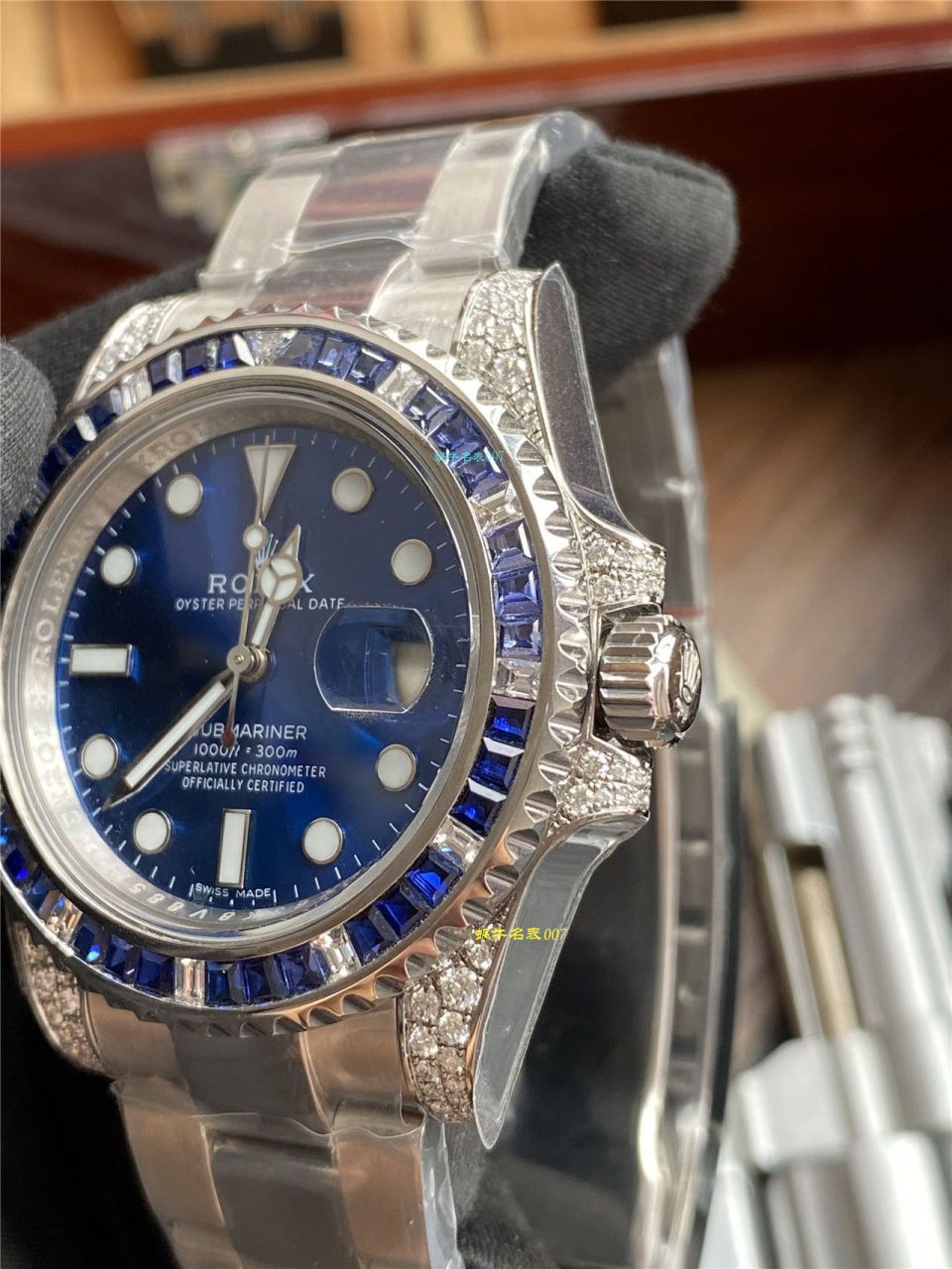 独家【 copy customized 真钻蓝水鬼罗志祥同款】 Rolex  top 复刻高仿 Submariner 型116619LB-97209手表 / R620