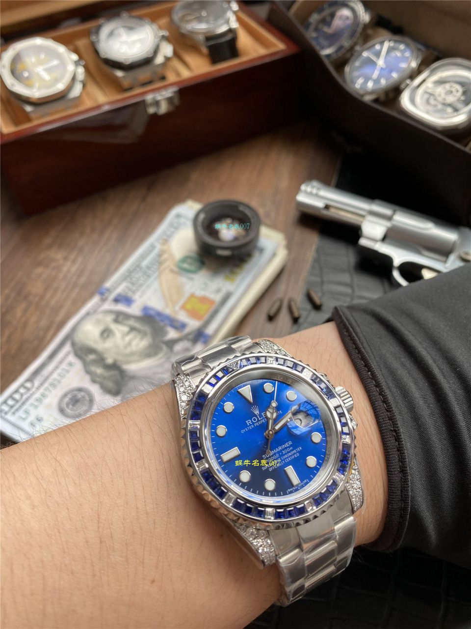 独家【 copy customized 真钻蓝水鬼罗志祥同款】 Rolex  top 复刻高仿 Submariner 型116619LB-97209手表 / R620