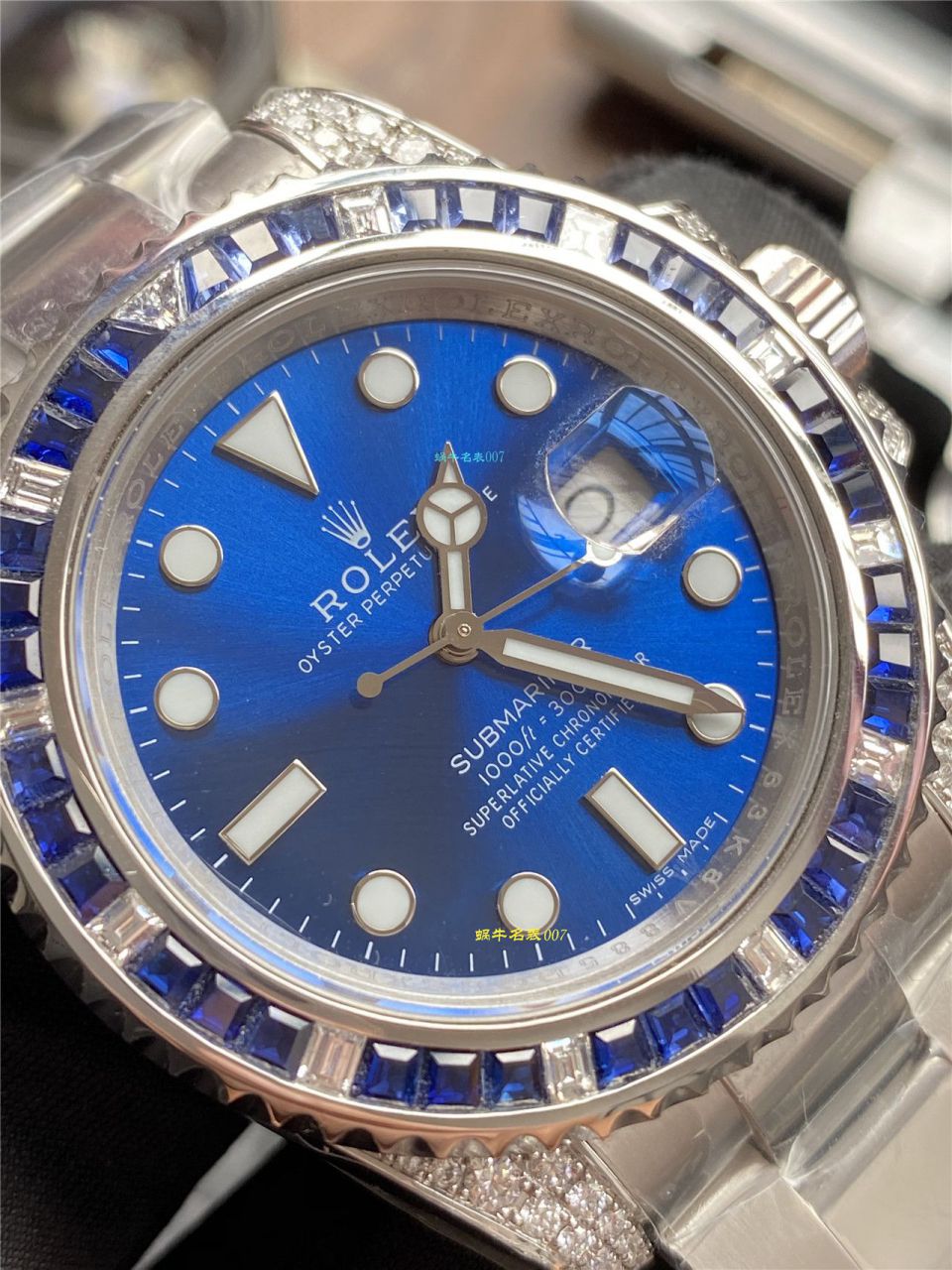 独家【 copy customized 真钻蓝水鬼罗志祥同款】 Rolex  top 复刻高仿 Submariner 型116619LB-97209手表 / R620