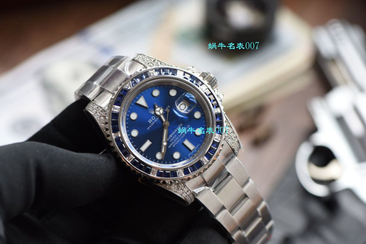 独家【 copy customized 真钻蓝水鬼罗志祥同款】 Rolex  top 复刻高仿 Submariner 型116619LB-97209手表 / R620