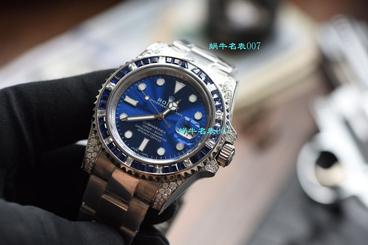 独家【 copy customized 真钻蓝水鬼罗志祥同款】 Rolex  top 复刻高仿 Submariner 型116619LB-97209手表 / R620