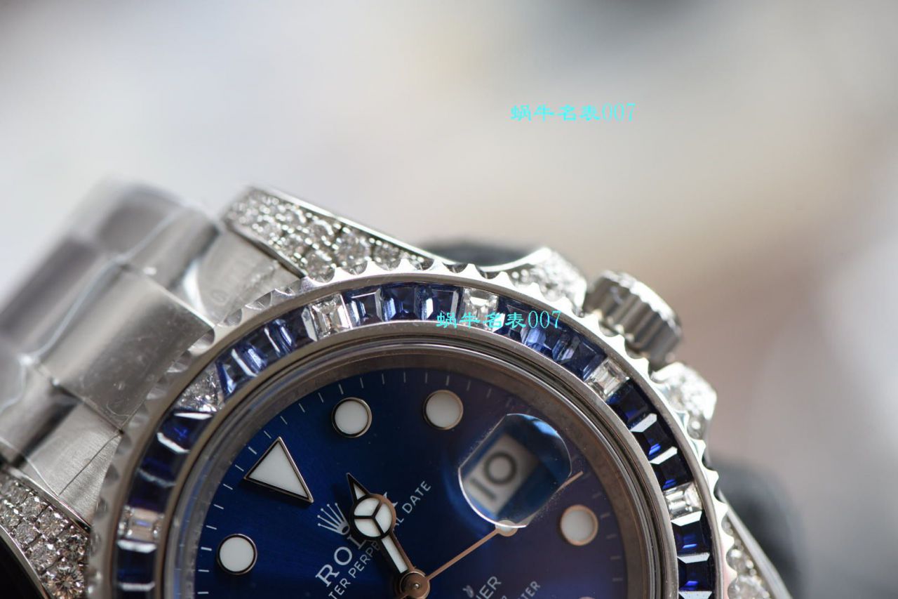 独家【 copy customized 真钻蓝水鬼罗志祥同款】 Rolex  top 复刻高仿 Submariner 型116619LB-97209手表 / R620