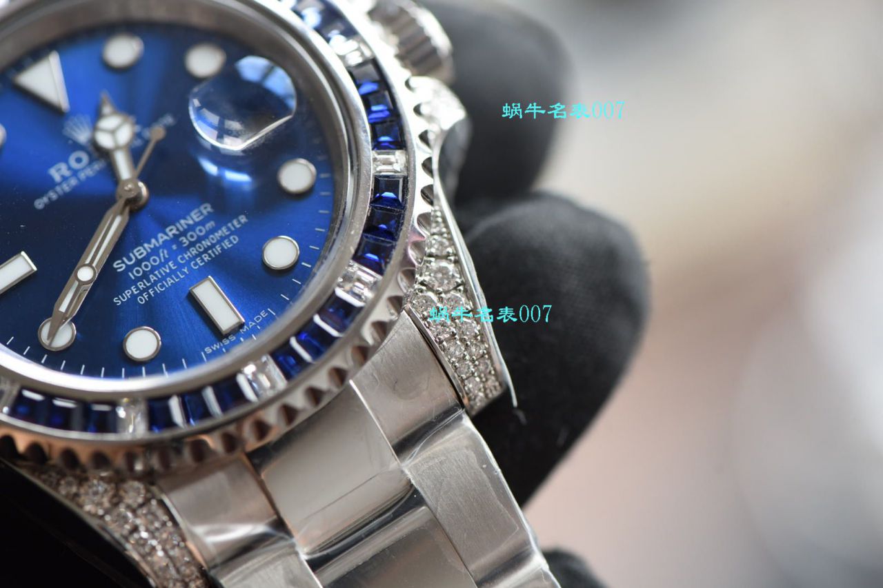 独家【 copy customized 真钻蓝水鬼罗志祥同款】 Rolex  top 复刻高仿 Submariner 型116619LB-97209手表 / R620