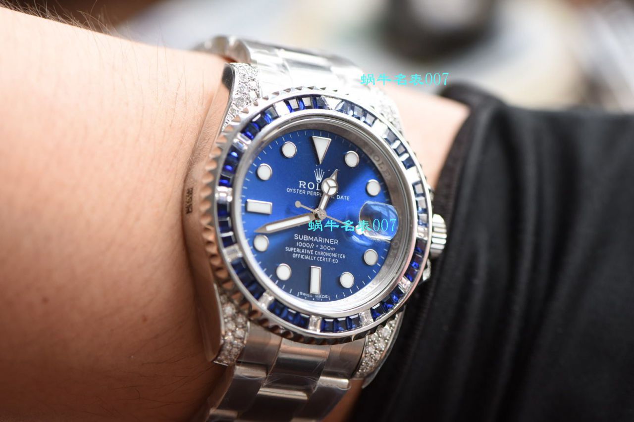 独家【 copy customized 真钻蓝水鬼罗志祥同款】 Rolex  top 复刻高仿 Submariner 型116619LB-97209手表 / R620