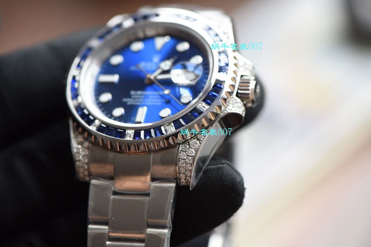 独家【 copy customized 真钻蓝水鬼罗志祥同款】 Rolex  top 复刻高仿 Submariner 型116619LB-97209手表 / R620