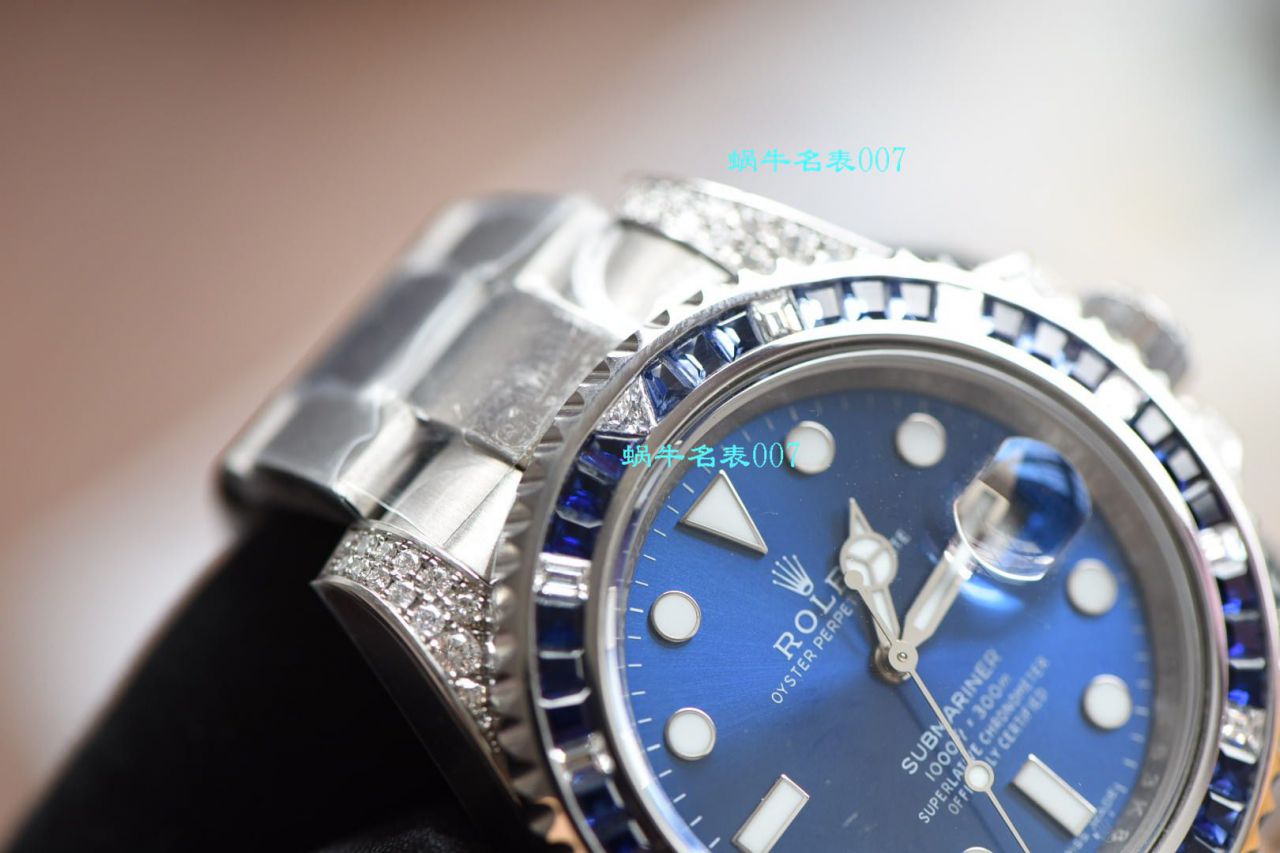 独家【 copy customized 真钻蓝水鬼罗志祥同款】 Rolex  top 复刻高仿 Submariner 型116619LB-97209手表 / R620