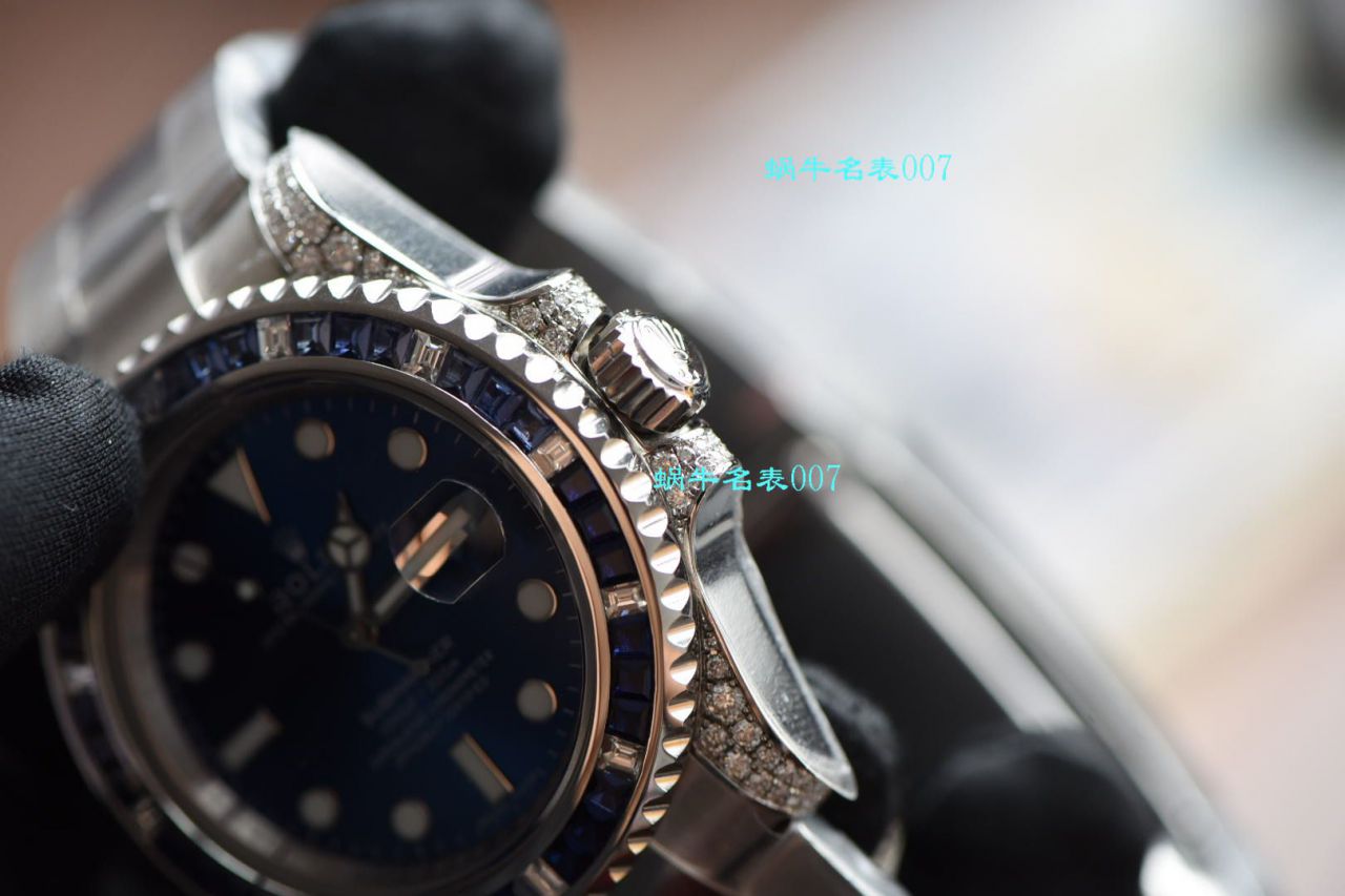 独家【 copy customized 真钻蓝水鬼罗志祥同款】 Rolex  top 复刻高仿 Submariner 型116619LB-97209手表 / R620