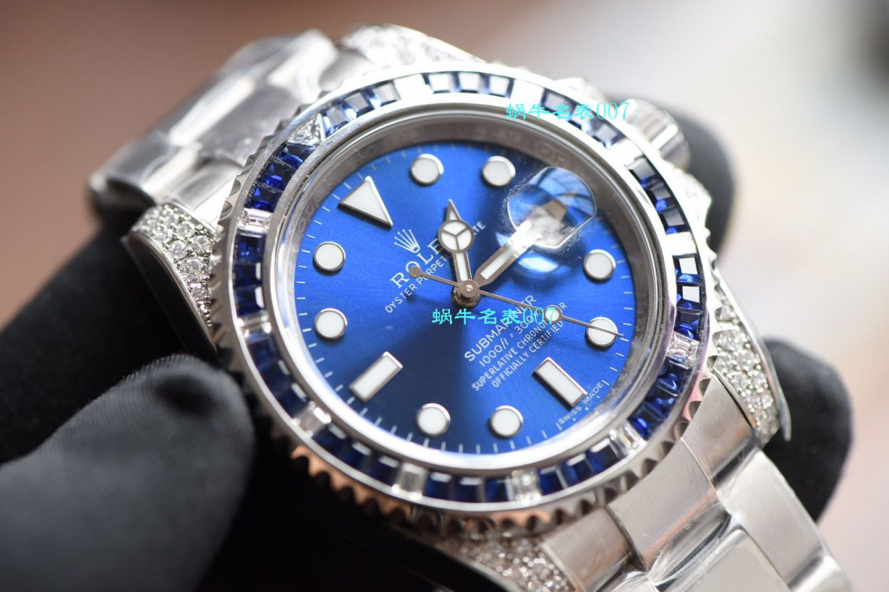 独家【 copy customized 真钻蓝水鬼罗志祥同款】 Rolex  top 复刻高仿 Submariner 型116619LB-97209手表 / R620