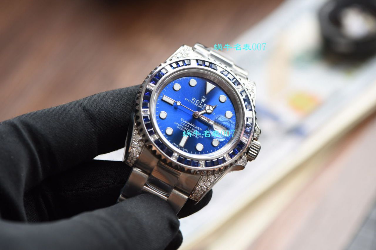 独家【 copy customized 真钻蓝水鬼罗志祥同款】 Rolex  top 复刻高仿 Submariner 型116619LB-97209手表 / R620