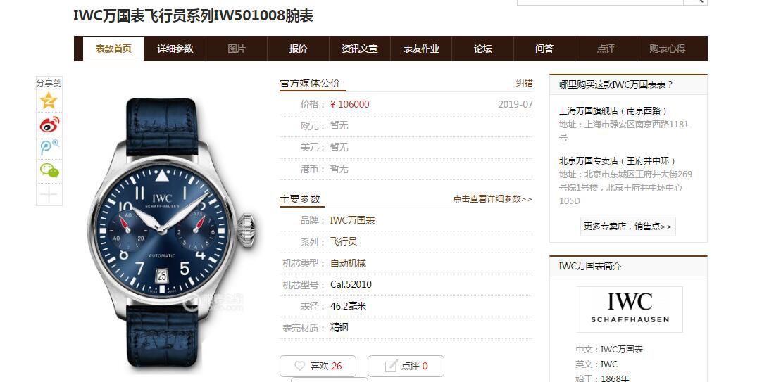 ZF Factory 超A高仿手表 IWC 飞行员伦敦精品店特别版IW501008 wrist watch  / WG539
