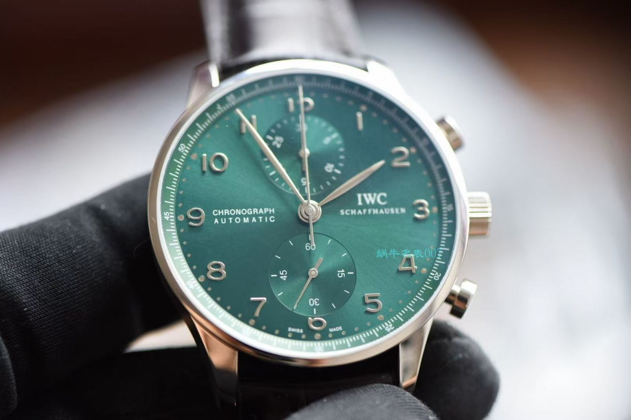 YL Factory 超A高仿 IWC 葡萄牙背透绿面葡计手表IW371615 wrist watch  / WG565