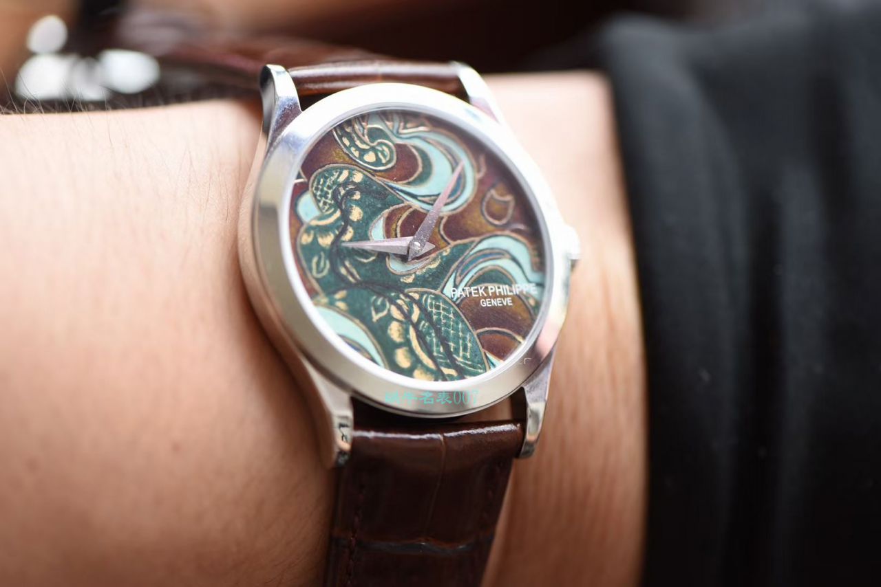 FL Factory  top 复刻高仿 PATEK PHILIPPE 珍稀工艺系列珐琅面5077P-103不丹八色织品 wrist watch  / BD318
