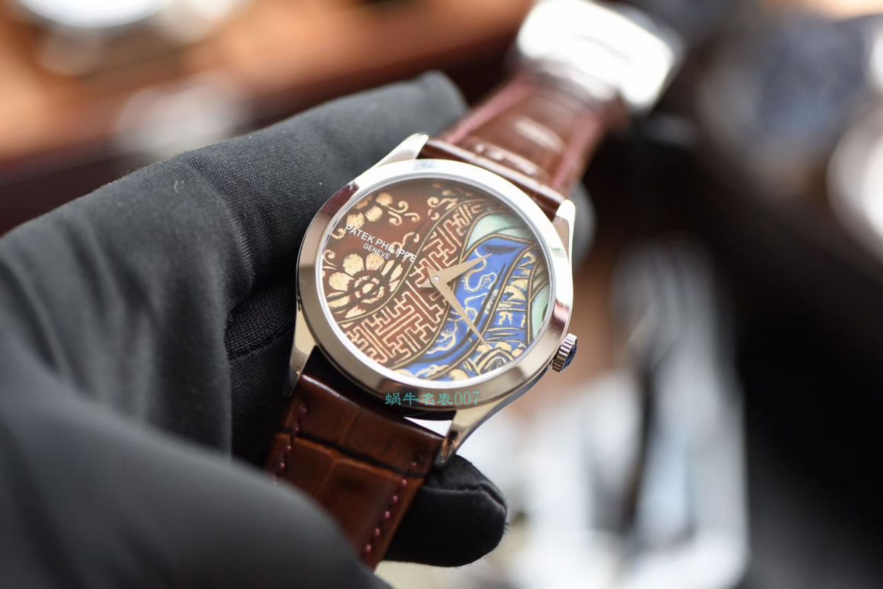 FL Factory  top 复刻高仿 PATEK PHILIPPE 珍稀工艺系列珐琅面5077P-103不丹八色织品 wrist watch  / BD318