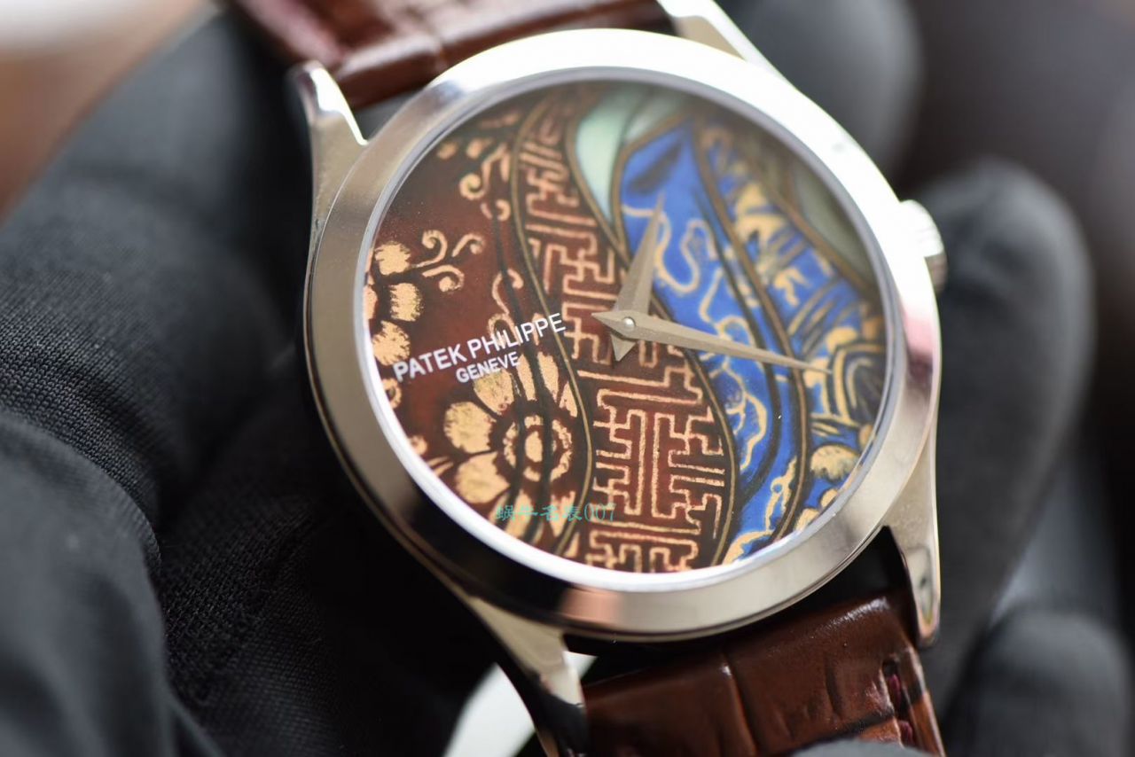 FL Factory  top 复刻高仿 PATEK PHILIPPE 珍稀工艺系列珐琅面5077P-103不丹八色织品 wrist watch  / BD318