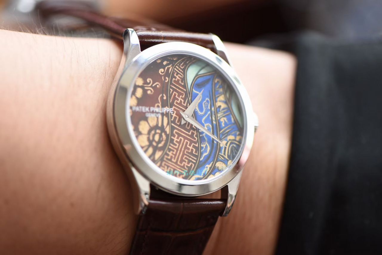 FL Factory  top 复刻高仿 PATEK PHILIPPE 珍稀工艺系列珐琅面5077P-103不丹八色织品 wrist watch  / BD318