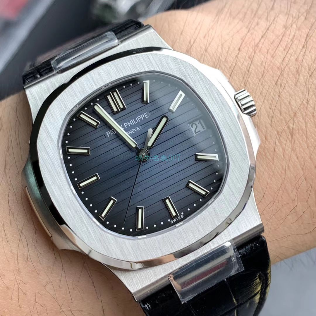 Video analysis PPF Factory 官网复刻高仿表 PATEK PHILIPPE  Nautilus 5711/1A 010 灰蓝V3版本 / BD256