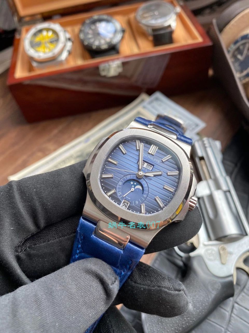 GR Factory 高仿 PATEK PHILIPPE PatekPhilippe手表多少钱 Nautilus V2真月相5726/1A-014皮带款 / BD326