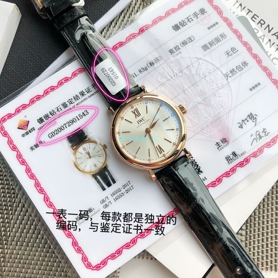高端原单真钻 IWC 柏涛菲诺系列IW357405,IW357401女装 / WG580
