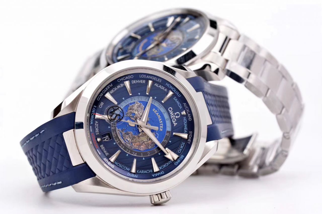 VS Factory OMEGA Seamaster 150米220.10.43.22.03.001，220.12.43.22.03.001限量版世界时 wrist watch  / VS731