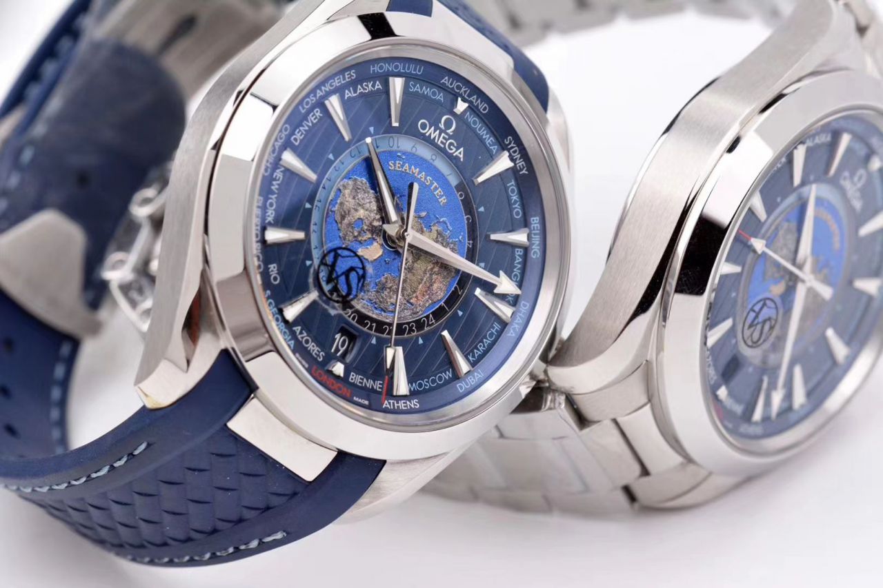 VS Factory OMEGA Seamaster 150米220.10.43.22.03.001，220.12.43.22.03.001限量版世界时 wrist watch  / VS731