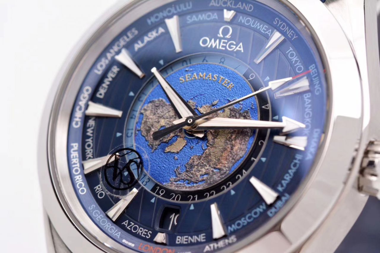 VS Factory OMEGA Seamaster 150米220.10.43.22.03.001，220.12.43.22.03.001限量版世界时 wrist watch  / VS731