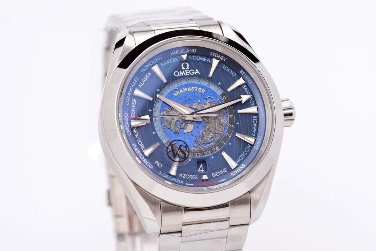 VS Factory OMEGA Seamaster 150米220.10.43.22.03.001，220.12.43.22.03.001限量版世界时 wrist watch  / VS731
