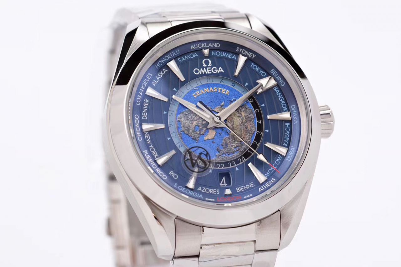 VS Factory OMEGA Seamaster 150米220.10.43.22.03.001，220.12.43.22.03.001限量版世界时 wrist watch  / VS731