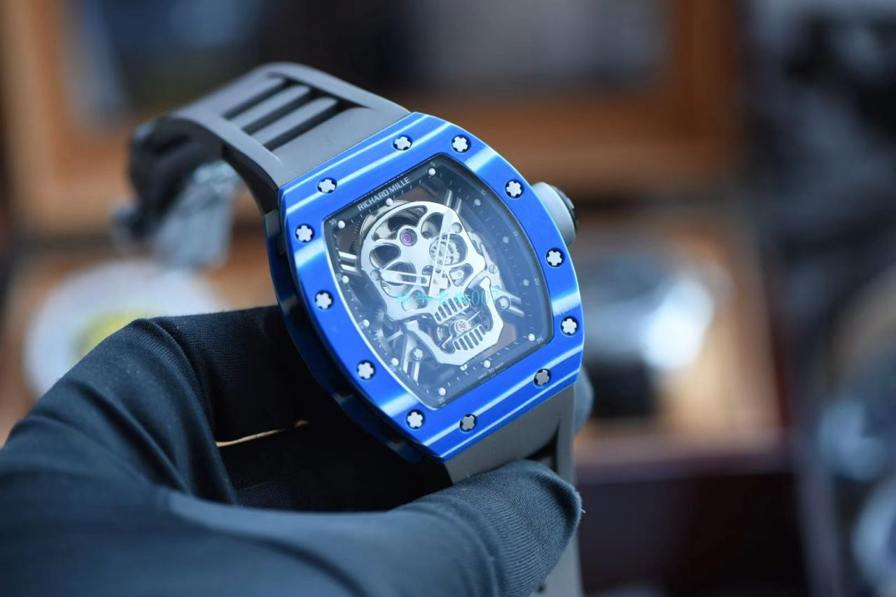 【 Video analysis 】JB Factory  RICHARD MILLE RM52-01超A复刻手表真 Tourbillon  carbon fiber 骷髅头鬼王 / RM52-01A