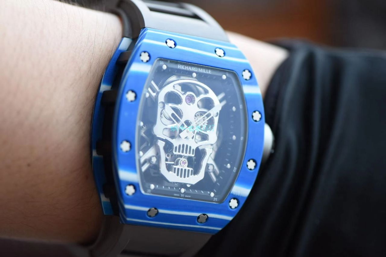 【 Video analysis 】JB Factory  RICHARD MILLE RM52-01超A复刻手表真 Tourbillon  carbon fiber 骷髅头鬼王 / RM52-01A
