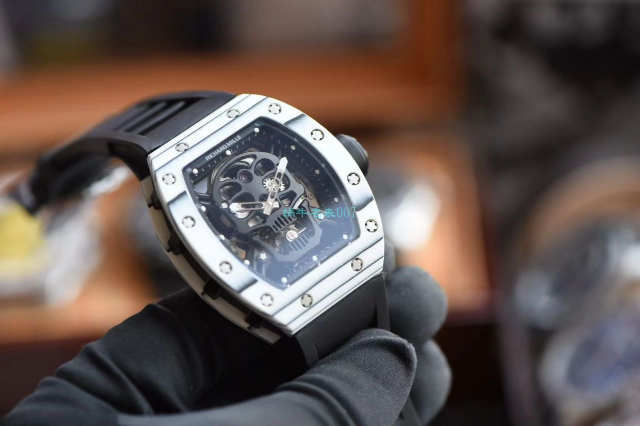 【 Video analysis 】JB Factory  RICHARD MILLE RM52-01超A复刻手表真 Tourbillon  carbon fiber 骷髅头鬼王 / RM52-01A