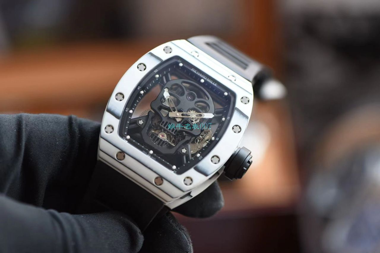 【 Video analysis 】JB Factory  RICHARD MILLE RM52-01超A复刻手表真 Tourbillon  carbon fiber 骷髅头鬼王 / RM52-01A