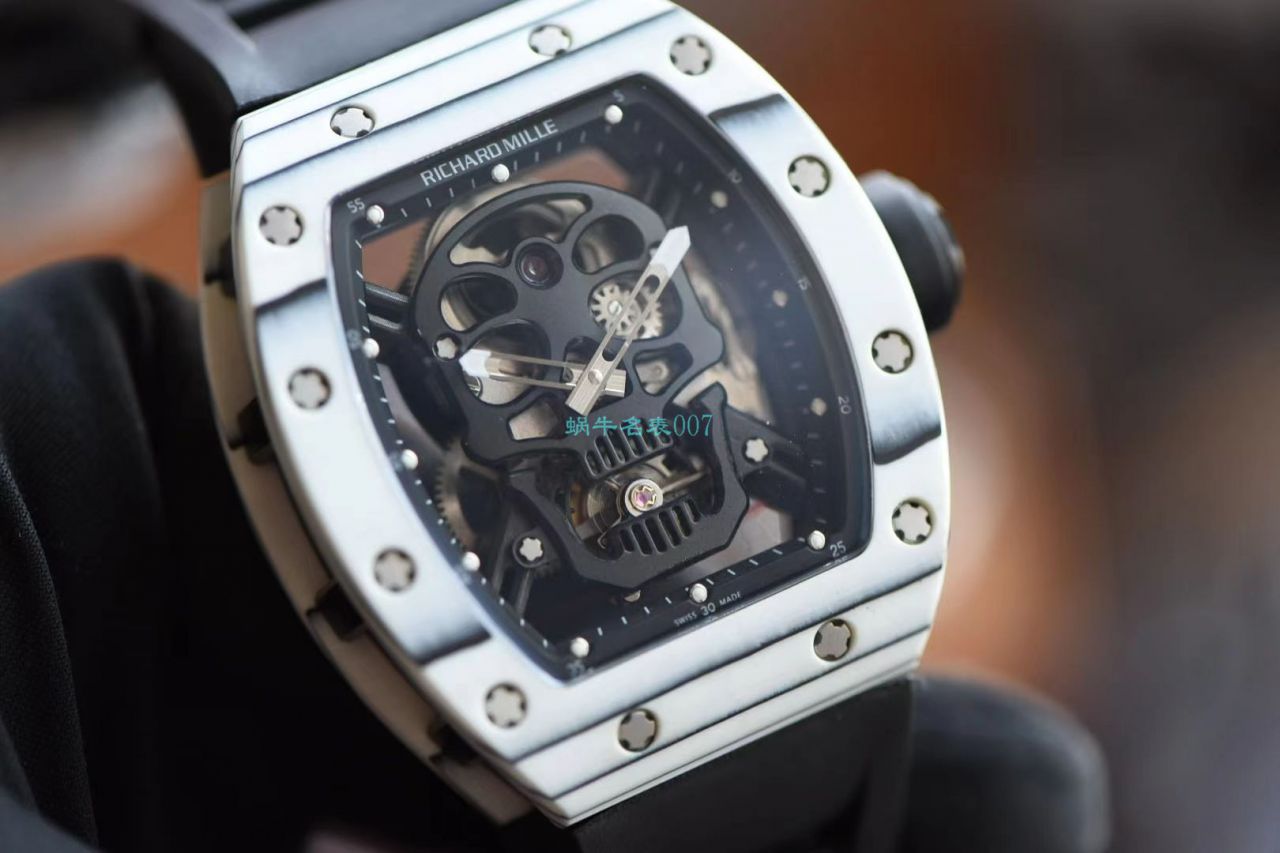 【 Video analysis 】JB Factory  RICHARD MILLE RM52-01超A复刻手表真 Tourbillon  carbon fiber 骷髅头鬼王 / RM52-01A