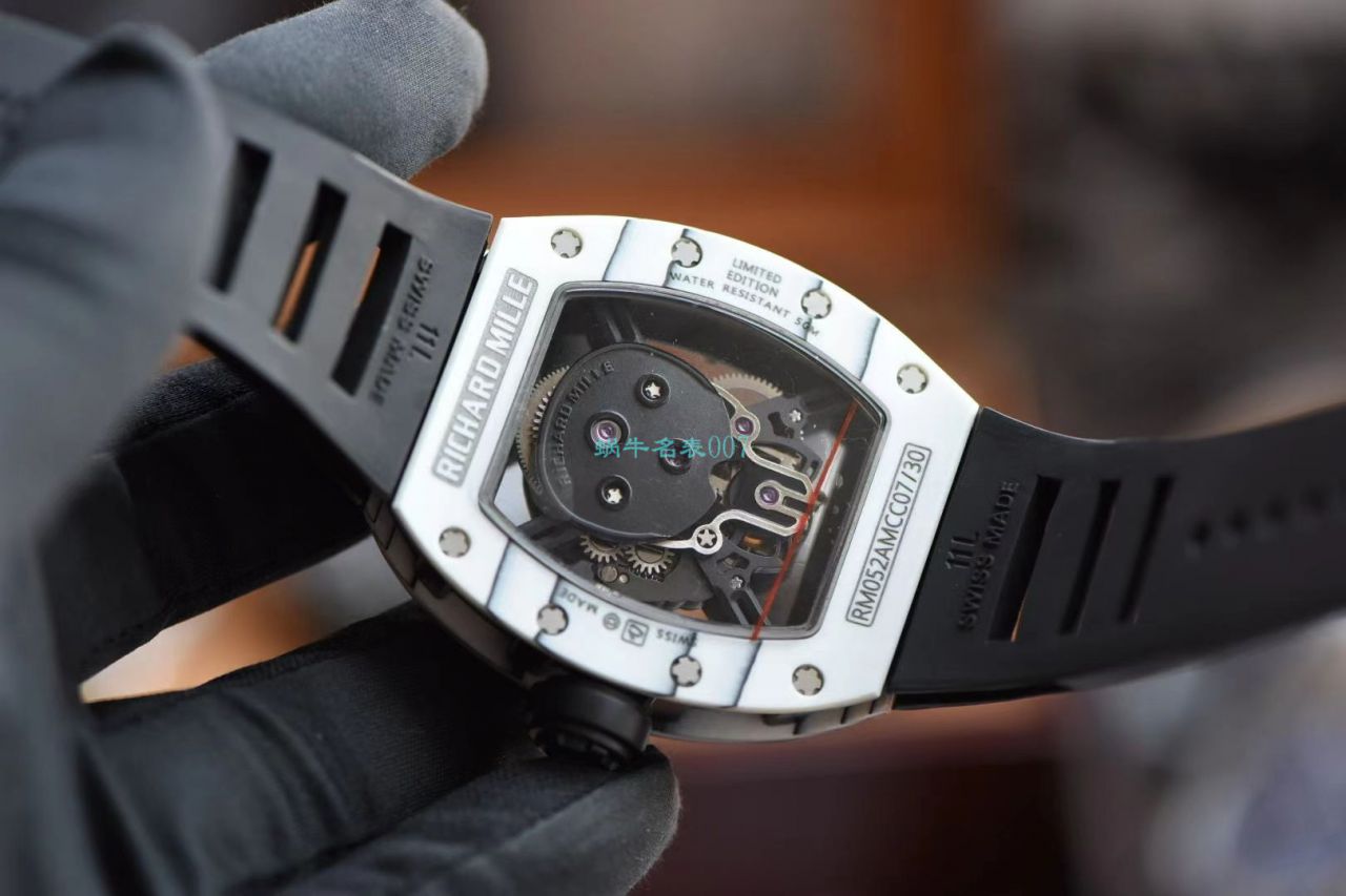 【 Video analysis 】JB Factory  RICHARD MILLE RM52-01超A复刻手表真 Tourbillon  carbon fiber 骷髅头鬼王 / RM52-01A